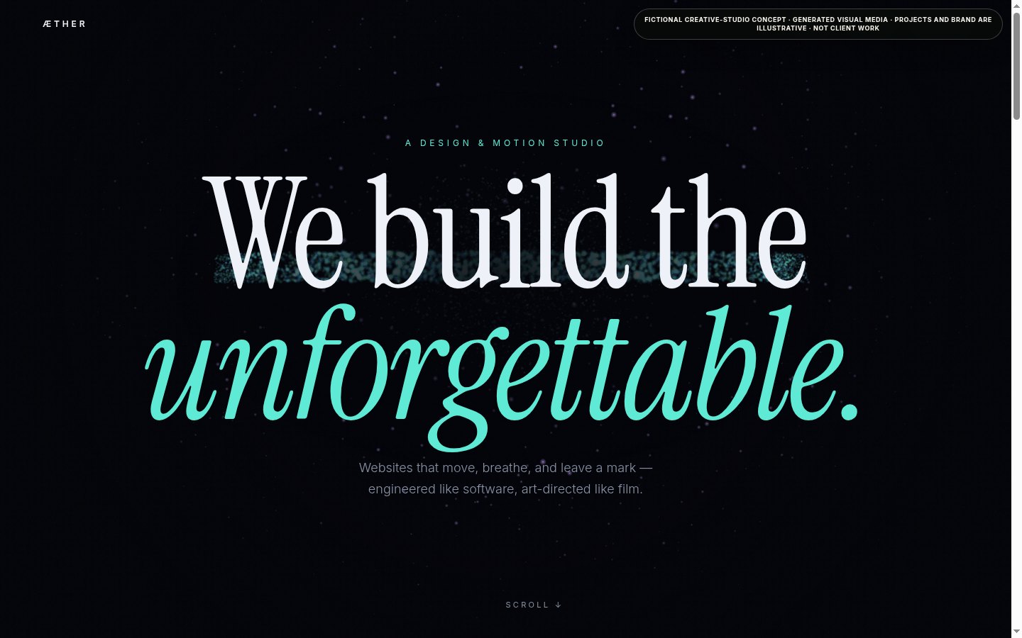 Æther, design and motion studio concept