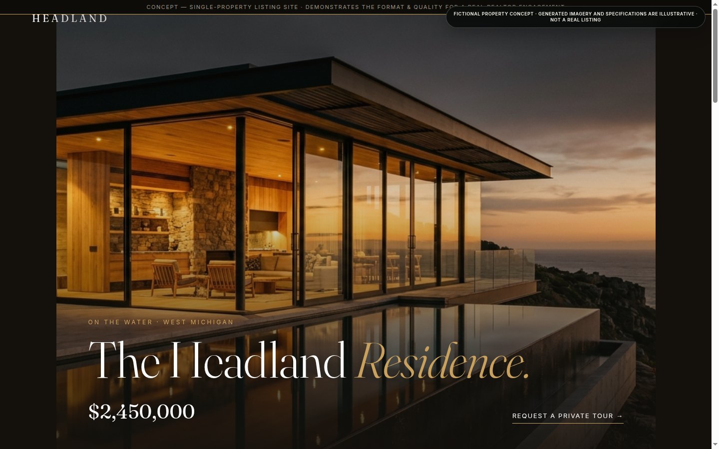 The Headland Residence, listing concept
